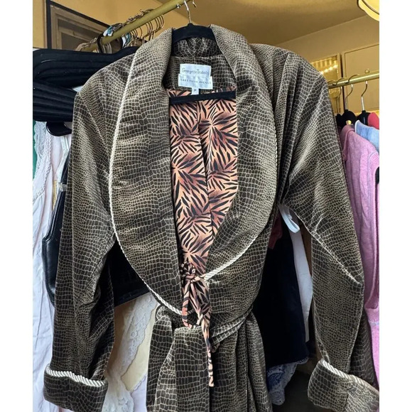 Georgette Trabolsi Sacs Fifth Avenue Vintage‎ Thick Robe W/Tassels & Animal - Picture 2 of 16